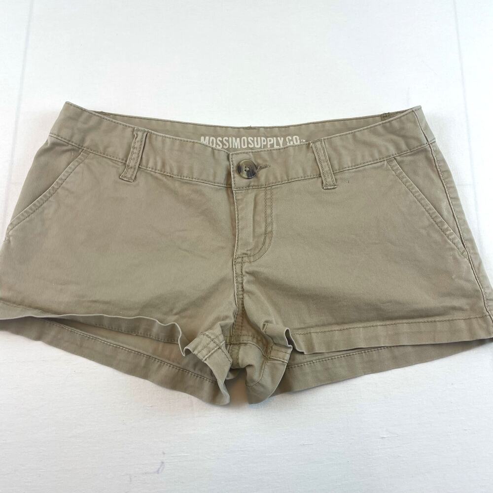 Y2K Mossimo Khaki Low Rise Micro Shorts size 5 Booty 2" Inseam